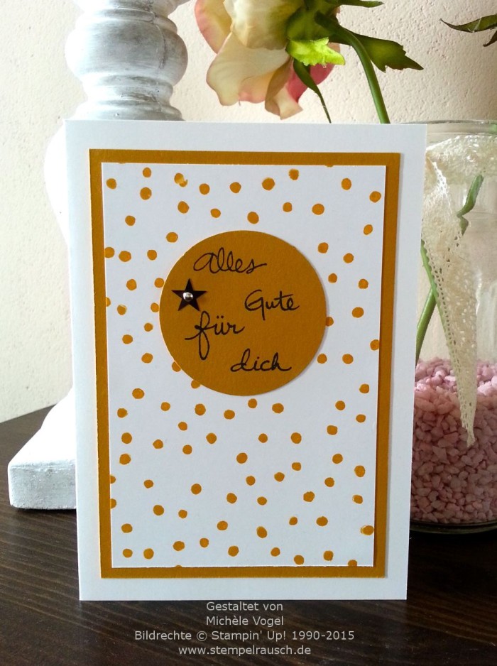 Stampin Up Glückwunschkarte-Stempelset Geburtstagspuzzle-In Color Ockerbraun