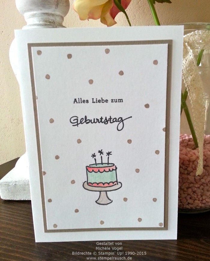 Stampin Up Glückwunschkarte-Stempelset Geburtstagspuzzle-In Color Taupe-1