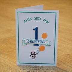 Glückwunschkarte zum 1. Geburtstag