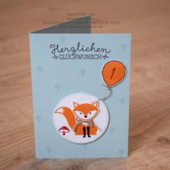 Karte zum 1. Geburtstag mit Foxy Friends