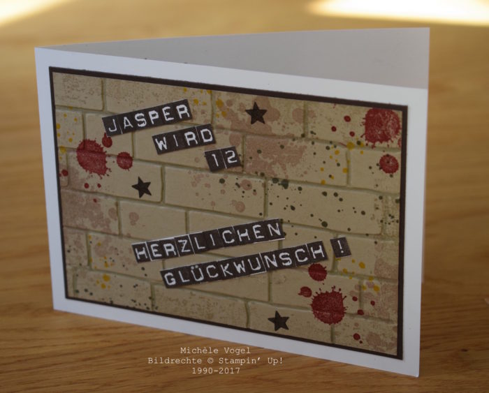 Geburtstagskarte_Praegeform Ziegel_Gorgeous Grunge_Timeless Textures_Labeler Alphabet_Libellen_Stampin Up_stempelrausch