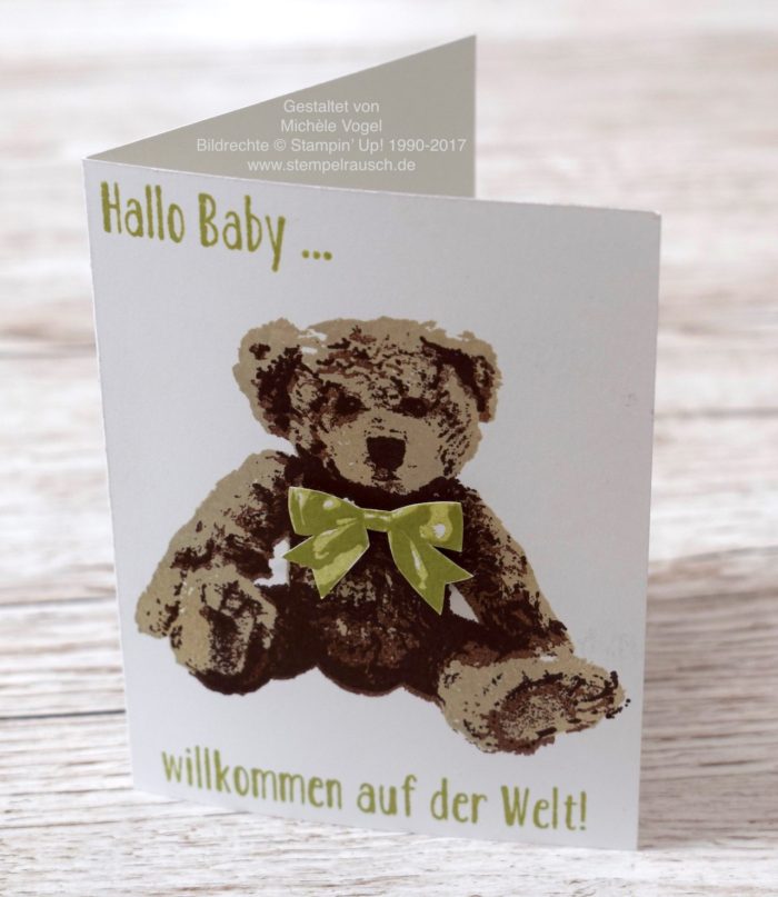 Stampin-Up_Babykarte_Karte zur Geburt_Stempelset Unentbärliche Grüße_stempelrausch.de