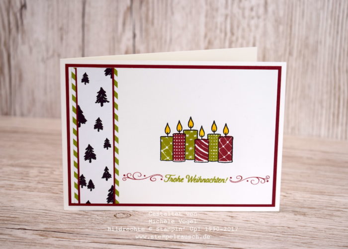 Weihnachtskarte mit dem Stempelset Freude im Advent von Stampin' Up! www.stempelrausch.de