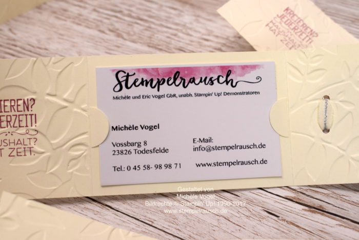 Visitenkartenhalter für eine Visitenkarte basteln mit dem Stempelset Kreiert mit Liebe von Stampin' Up! www.stempelrausch.de